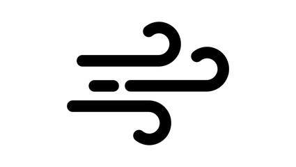 wind symbol , black isolated silhouette