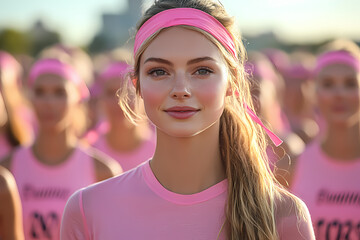 Charity marathon for cancer awareness, featuring dedicated runners in action