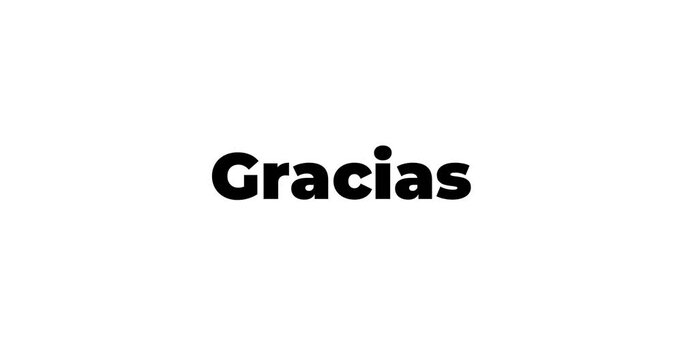 Multiple languages say thank you with bounce text effect