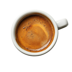 Freshly Brewed Coffee in a White Mug with Rich Foam and Smooth Texture