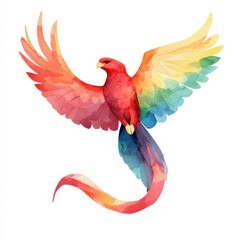 Obraz premium Vibrant watercolor illustration of a cockatrice in a fantasy setting, isolated on white background