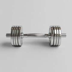 Fototapeta premium Metal dumbbell isolated on white. Sports equipment
