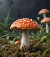 Fototapeta premium Detailed Amanita phalloides cap shape and size, natural world, amanita phalloides