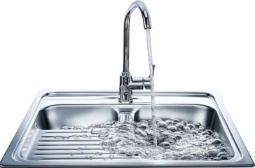 water flowing from a faucet