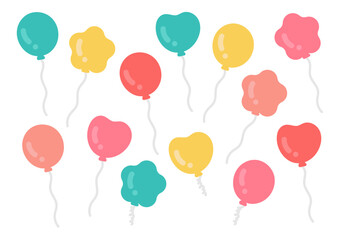 カラフルな風船イラストセット © ayano
