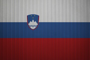 Slovenia Flag painted on the cracked grunge concrete wall