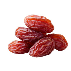 Fresh and Natural Dried Dates Piled on Each Other Isolated on White Background