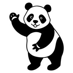 panda bear with bamboo