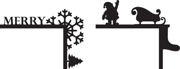 Christmas door corner laser cut design