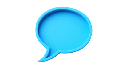 Blue speech bubble icon on transparent background. Transparent background