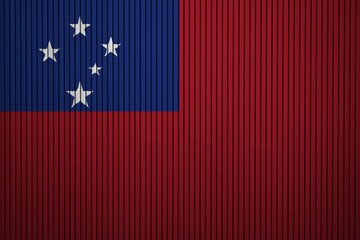 Samoa Flag painted on the cracked grunge concrete wall