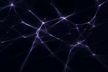 Abstract Purple Network Lines Connect and Glow on a Dark Background