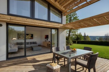 Fototapeta premium Exterior of modern house.