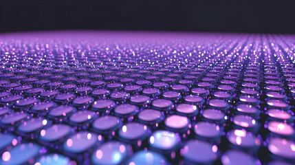 Obraz premium 3D Render of a Purple Textured Surface with Round Elements and Bokeh Effects Creates a Futuristic Look