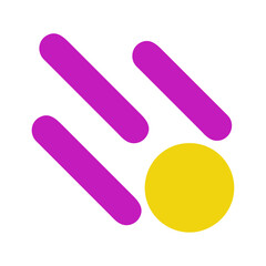 Abstract design with three lines and a circle shape