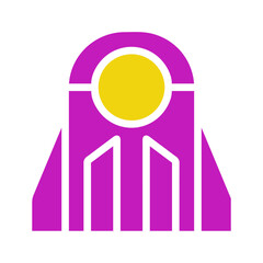 Abstract geometric purple and yellow graphic design