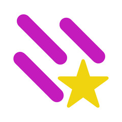 Three purple stripes with a yellow star shape below