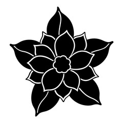black and white flower