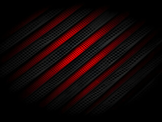 Dark Gray and Red Diagonal Stripes with Perforated Pattern Abstract Background Design