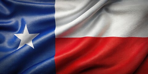 Fototapeta premium Capture Chile's spirit: dynamic portraiture showcasing vibrant flag textures with realistic lighting.