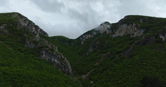 Tropical Region Rain Cloud Formation Slow Accend Dark Cloudy Landscape
