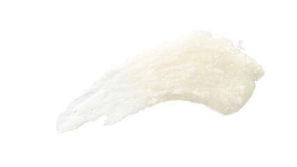 A white substance with a white brush stroke on a white background. The brush stroke is long and thin