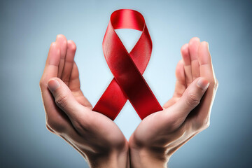 Red ribbon support for World AIDS and Zero Discrimination Day