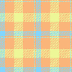 Magazine texture tartan textile, paint check seamless plaid. Uniform pattern fabric background vector in orange and lime colors.