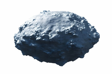 Fototapeta premium Dark Gray Asteroid Floats in Deep Space with Rugged Terrain