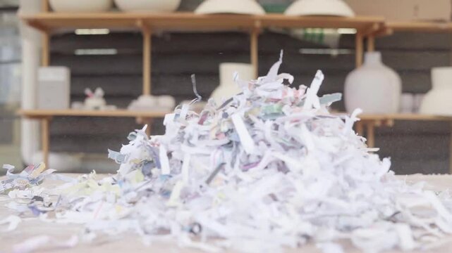 Recycled paper strips for handcraft interior design