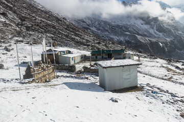 Himalayan Settlement Under Snow