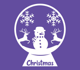 Christmas  globe ornament laser cut design
