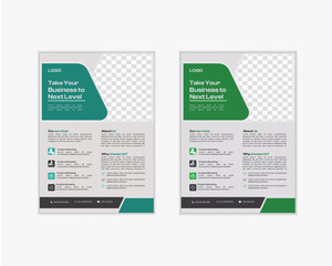 a bundle of 2 templates of different colors a4 flyer template, Corporate business flyer template design. creative professional editable vector template design.
