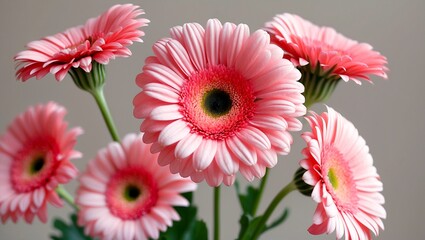 Delicate soft pink gerbera daisy close up