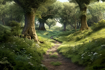 Tree Life Enchanting Tranquil Nature Peaceful Landscape