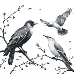 set of birds vector and illustration 