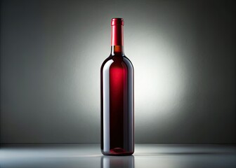 Red Wine Bottle Front View - Fashion Photography AI Art