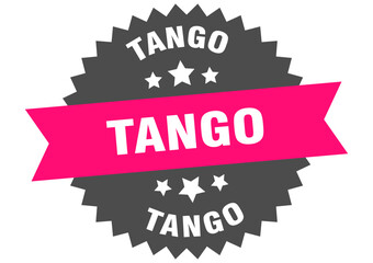 tango. tango round pink label isolated on transparent background