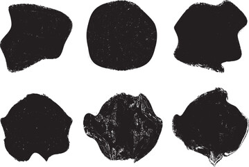Sprayed black shapes composition .Graffiti art design . Noise textured shapes . Spray effect .Grunge texture .Art design forms.Distressed element .Rough roller paint shapes .Vector