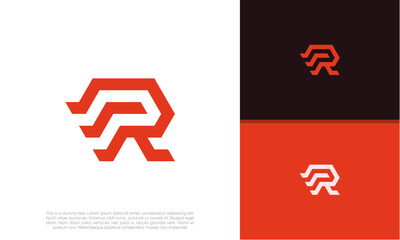 Initials R logo design. Initial Letter Logo. Innovative high tech logo template.	
