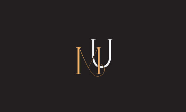 MU, UM, U, M Abstract Letters Logo Monogram	