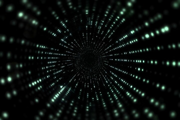 Abstract 3D Tunnel Animation Creates a Dynamic and Visually Striking Background with Glowing Lights Effect.