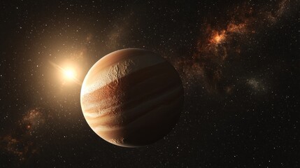 Fototapeta premium Jupiter's Majestic Aura: A Celestial Dance of Light and Gas