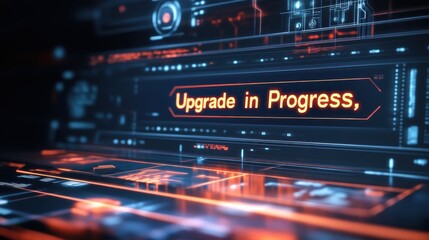 Computer screen displaying upgrade progress bar during software installation process