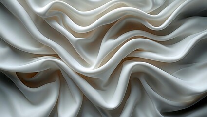 Obraz premium Elegant flowing white fabric in minimalist design