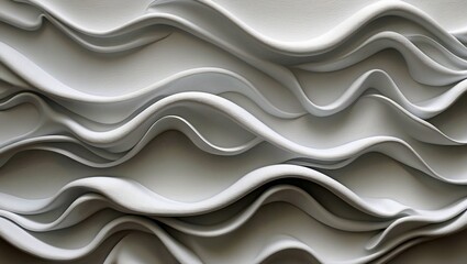 Fototapeta premium Elegant flowing waves on textured white fabric