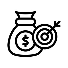 financial goal line icon