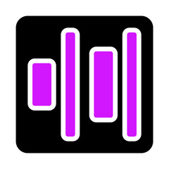 Abstract purple rectangle columns on black background