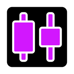 Purple Graphic Equalizer on Black Background Vector