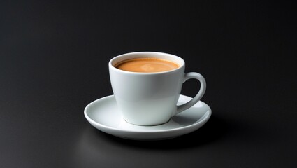 Elegant minimalist coffee cup on dark background